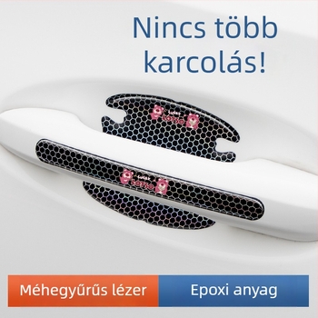 3D ütésálló ajtókilincs matricák – Cartoon mintázat, öntapadó