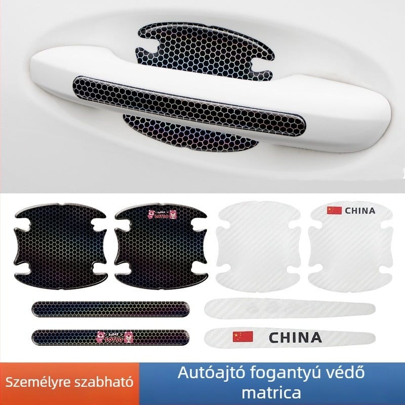 3D ütésálló ajtókilincs matricák – Cartoon mintázat, öntapadó