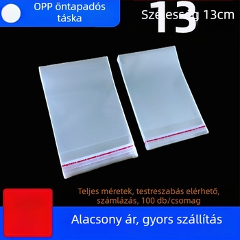 OPP öntapadós csomagoló tasak ruházathoz és kiegészítőknek, átlátszó műanyag Ziplock, eredeti anyag, logónyomtatás