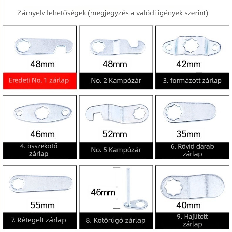 HS szekrényzár – cinkötvözet, modell 9901, irodai bútorokhoz, új kínai stílus