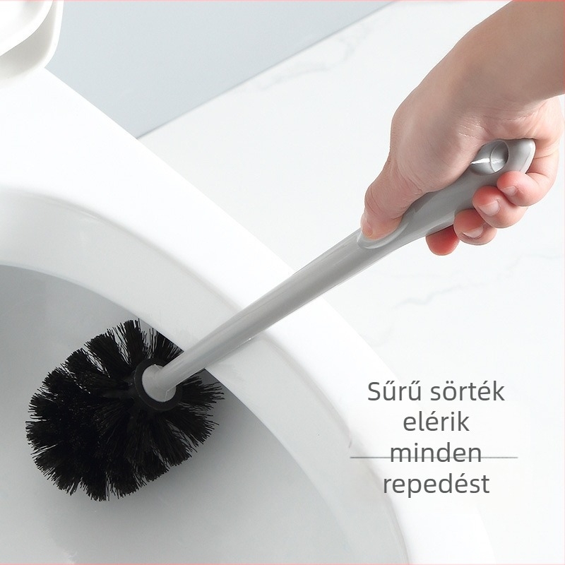 WC-tisztító kefe készlet, falra szerelhető, fúrás nélküli, hosszú nyélű, PP anyag