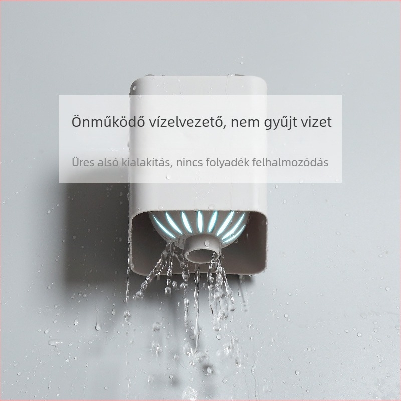 WC-tisztító kefe készlet, falra szerelhető, fúrás nélküli, hosszú nyélű, PP anyag
