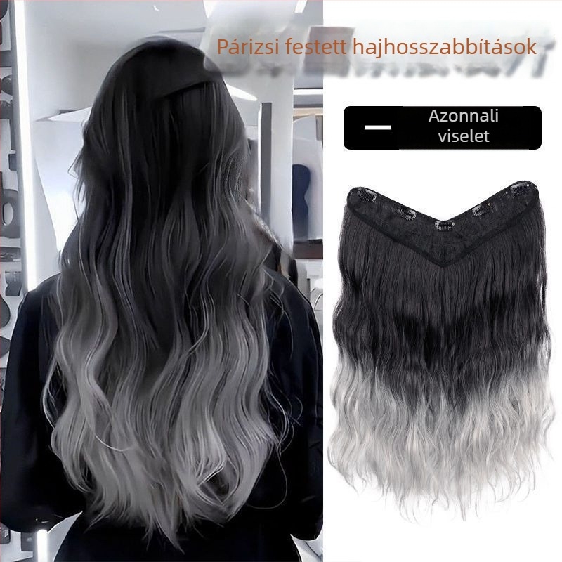 Egyszemélyes, varrat nélküli hajhosszabbítás, víz-szerű hullámú stílus, magas hőmérsékletű vezeték, hangerő növelése, frufru: egyenes vagy ferde