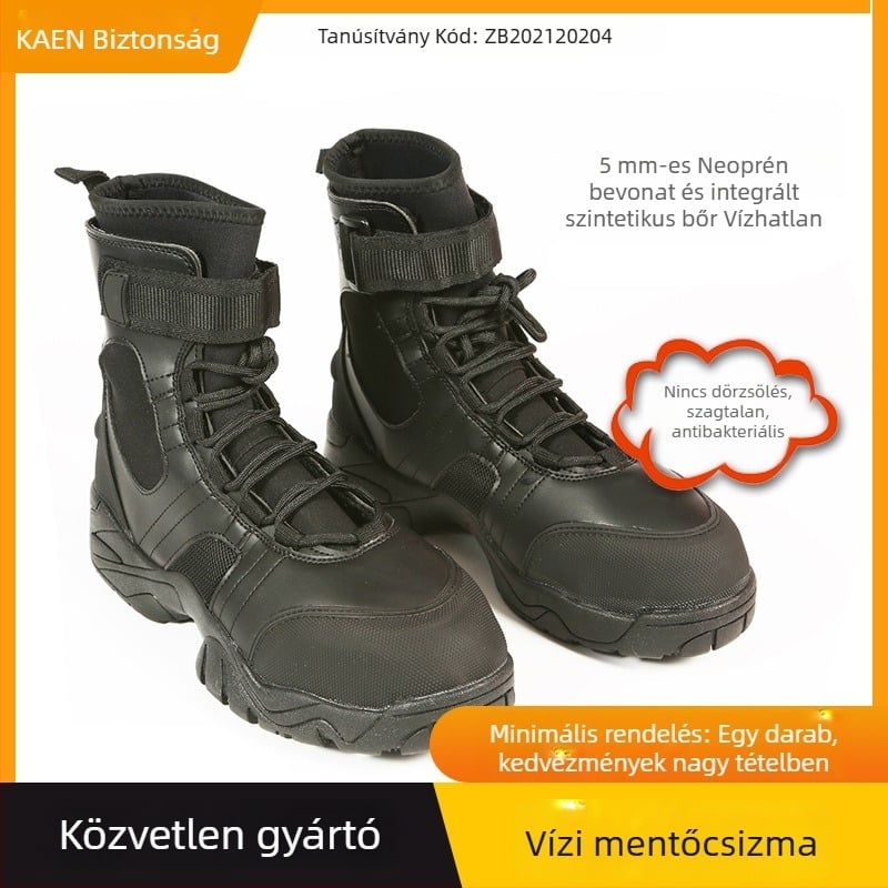 Tűzoltó vizes mentő bakancs - Bőr, Ütésvédelmi védelem, KAEN