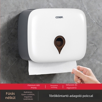 Create a point Cd-8225 Falra szerelhető papírtörlő tartó, ABS műanyagból, fúrás nélkül, vízálló, multifunkcionális