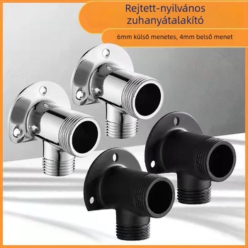 Zuhanytelepítő adapter rejtett‑nyílt telepítéshez, tartó keverőegységhez, 304 rozsdamentes acél