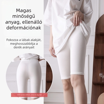 Női biztonsági leggings viszkózból, jacquard szövés, középmagas derék, egyszínű mintázat, átlátszatlanságot biztosító