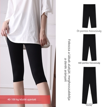 Női biztonsági leggings viszkózból, jacquard szövés, középmagas derék, egyszínű mintázat, átlátszatlanságot biztosító