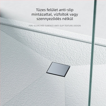 Négyszögletes zuhanykabin üvegből, integrált alaplappal, hintás ajtóval, egyedi gyártás minta alapján