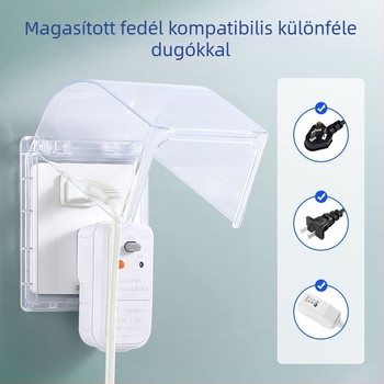 Öntapadós, vízálló konnektor-doboz ötlyukú ferde elrendezéssel, szivárgásvédelmi funkcióval