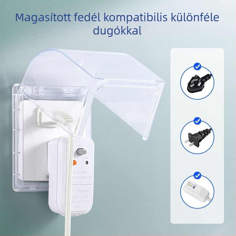 Öntapadós, vízálló konnektor-doboz ötlyukú ferde elrendezéssel, szivárgásvédelmi funkcióval