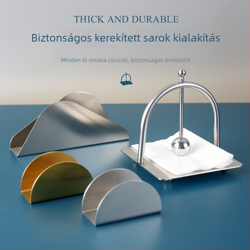 Zsebkendő tartó rozsdamentes acélból – matt felület, pultra, szállodai/éttermi használatra, YIMIVIVIAN