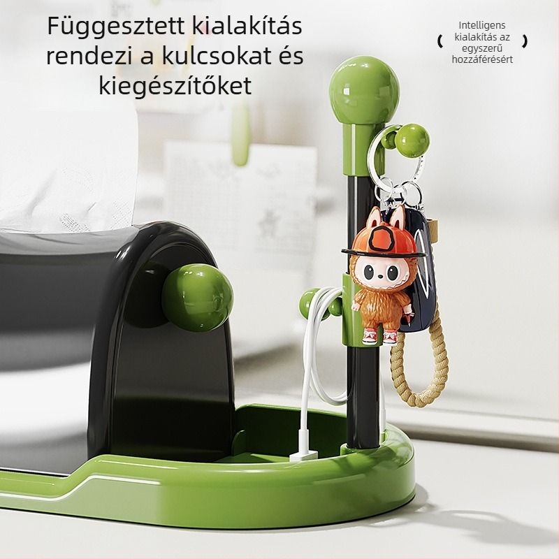 Többfunkciós papírzsebkendő-doboz fedéllel – műanyag, modell 1020, Youtong, Taizhou eredetű, fúrás nélküli szerelés