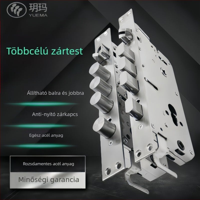 Ajtózár test – rozsdamentes acélból, teljes acélból, vastított kivitel, univerzális, fogantyús