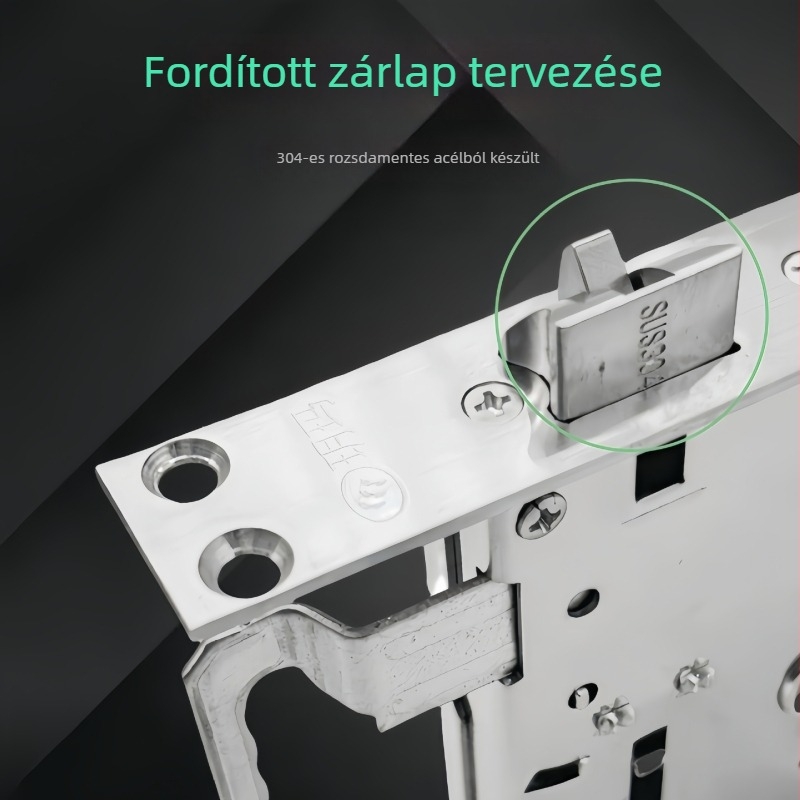 Ajtózár test – rozsdamentes acélból, teljes acélból, vastított kivitel, univerzális, fogantyús