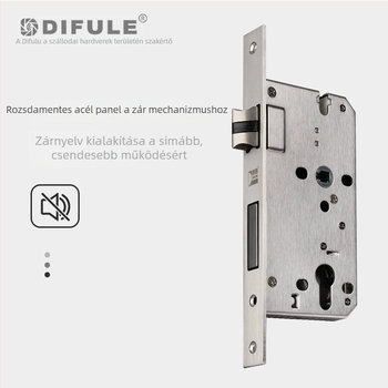 Belső hálószoba ajtó mágneszár, fogantyú-zár típus, modell DFL-2417, anyag: cinkötvözet, stílus: modern minimalist