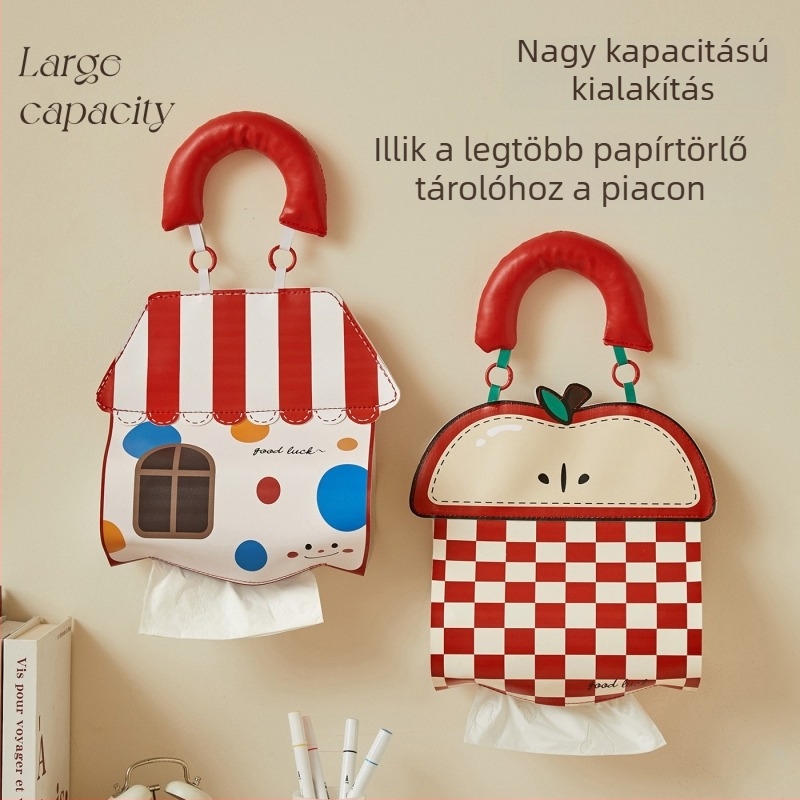 Bőr falra szerelhető szalvétadoboz, vízálló, modell Yx25911, többfunkciós szalvétatartó, új kínai stílus