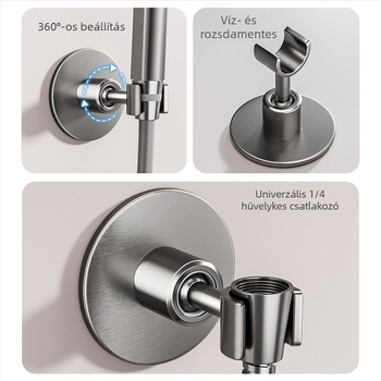Kézi zuhanyfej tartó rozsdamentes acélból, fúrás nélküli szerelés, modell Hand spray bracket, 1.6 MPa