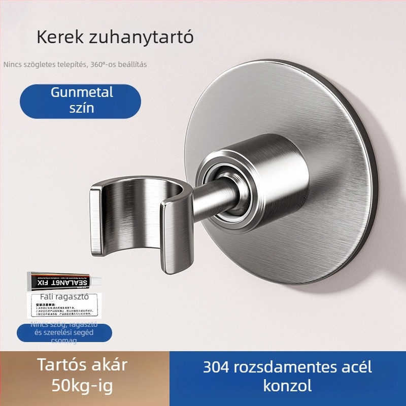 Kézi zuhanyfej tartó rozsdamentes acélból, fúrás nélküli szerelés, modell Hand spray bracket, 1.6 MPa