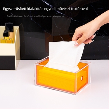 ALLYACE Átlátszó akril szalvétatartó doboz, YKL-ZJH modell, modern-minimalista stílus, vízálló, Autó, nappali, fürdőszoba