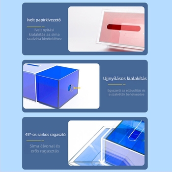 ALLYACE Átlátszó akril szalvétatartó doboz, YKL-ZJH modell, modern-minimalista stílus, vízálló, Autó, nappali, fürdőszoba