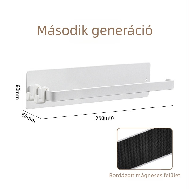 Oyite Ovallal tervezett rozsdamentes acél papírtartó mágneses szalaggal, fúrásmentes szerelés, matt felület, japán stílus