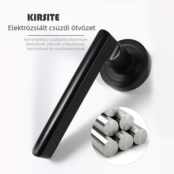 Ajtózár fogantyúval, cinkötvözetből, modell F8820, fa- és acélajtókhoz, modern minimalist stílus