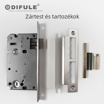 Ajtózár fogantyúval, cinkötvözetből, modell F8820, fa- és acélajtókhoz, modern minimalist stílus