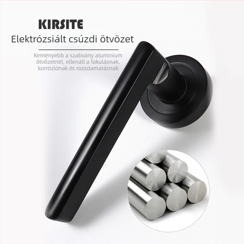 Ajtózár fogantyúval, cinkötvözetből, modell F8820, fa- és acélajtókhoz, modern minimalist stílus