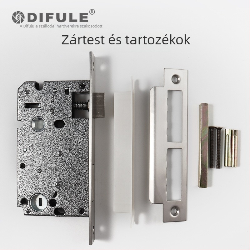 Ajtózár fogantyúval, cinkötvözetből, modell F8820, fa- és acélajtókhoz, modern minimalist stílus