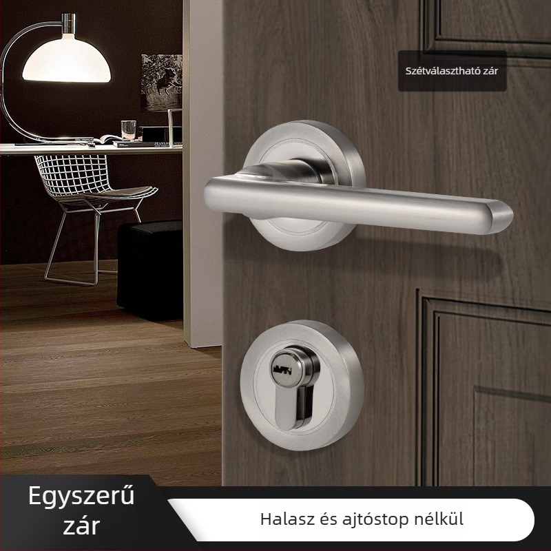 Ajtózár fogantyúval, cinkötvözetből, modell F8820, fa- és acélajtókhoz, modern minimalist stílus