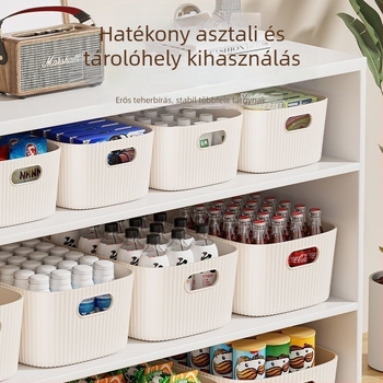 Három darabos asztali tároló doboz készlet — műanyag, 2 L kapacitás, fedél nélküli, modern minimalista stílus