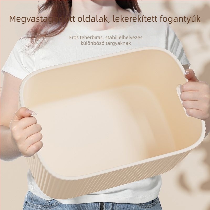 Három darabos asztali tároló doboz készlet — műanyag, 2 L kapacitás, fedél nélküli, modern minimalista stílus