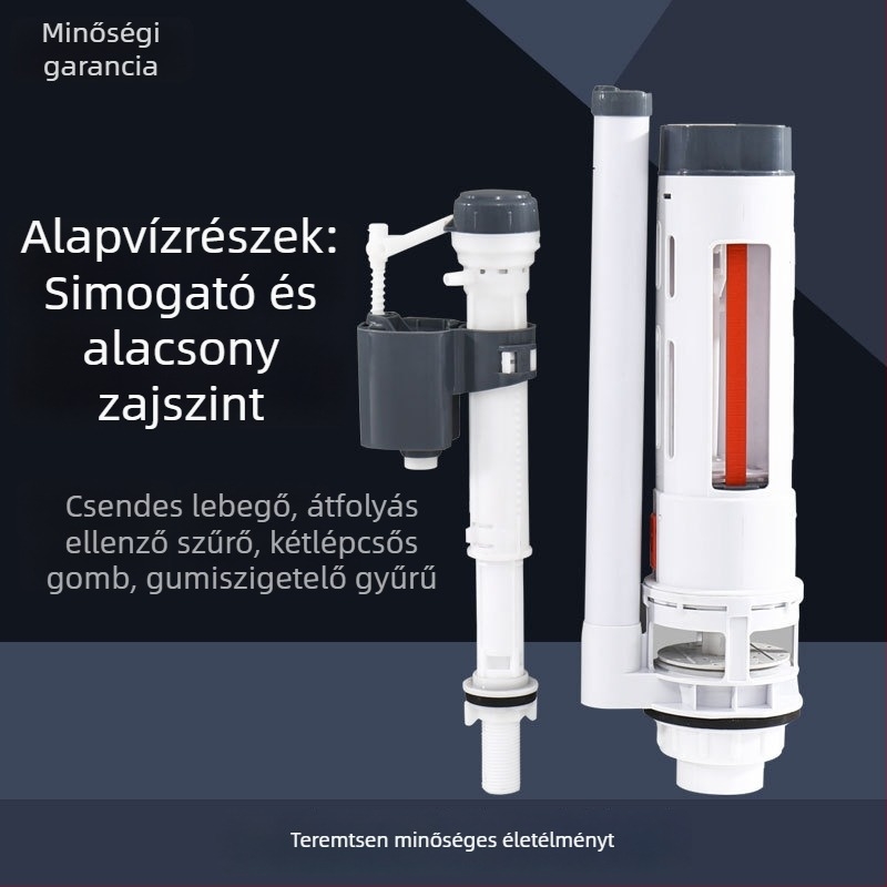 Falra szerelt vécé víztartály kiegészítő – ABS, kettős öblítőgomb, bemeneti szelep, OEM, modern stílus, Xin Leon