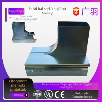 Testreszabható forró-dip galvanizált kábelcsatorna híd kiegészítők, létra típusú, jobb alsó hajlítás, modell 120/240/360, gyenge és erős áramkörökhöz