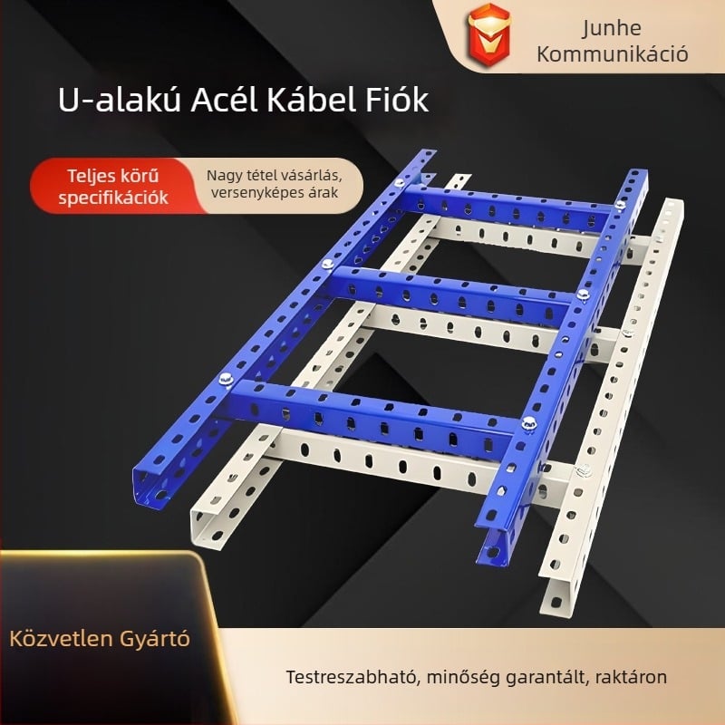 Létraszerelvény kábelrögzítő – hidegen hengerelt acéllemez, adatközpont és kommunikációhoz, kód Jh0002, testre szabható