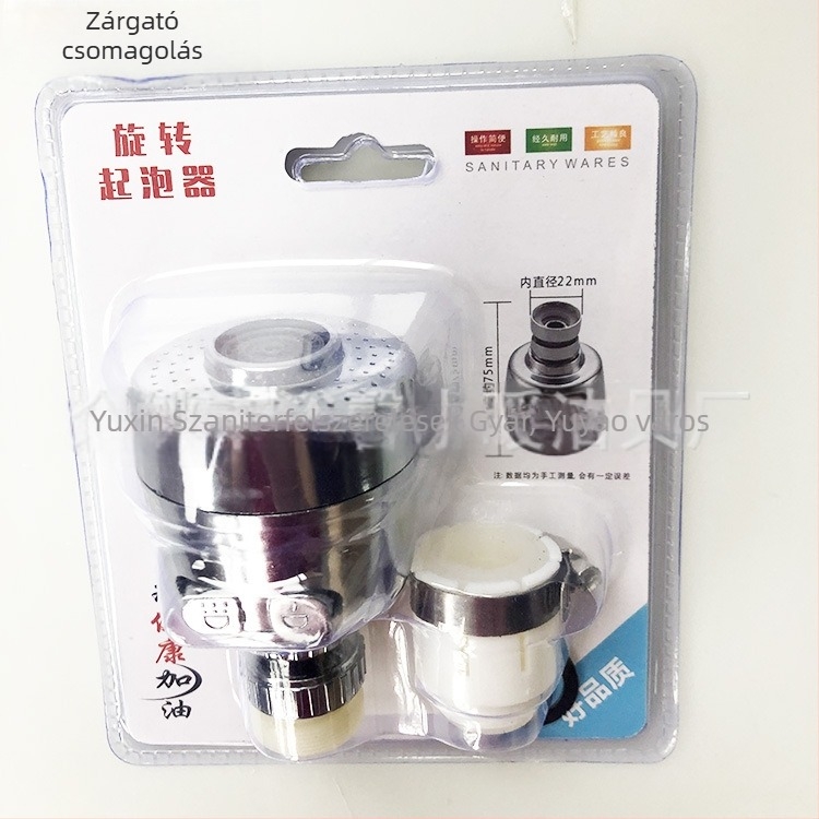 Csaptele buborékszóróval, ABS anyag, menetes csatlakozás, elektroplatolás, kétfokozat állítás, buborékos és esős funkció