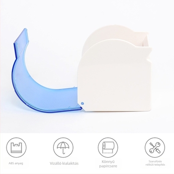 Fali vécépapír tartó ABS V-7401, ovális alakú, ragasztóval történő rögzítés, vízálló, többfunkciós