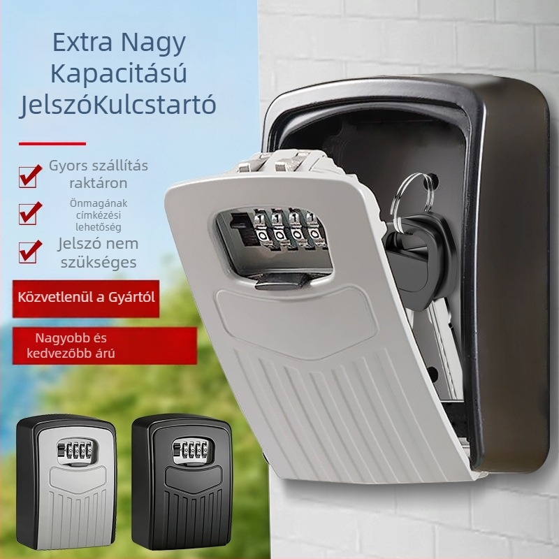 Háztartási kulcstartó jelszavas zárással, alumínium ötvözet, modell G3 csíkos, Cat Eye zár, modern minimalista stílus