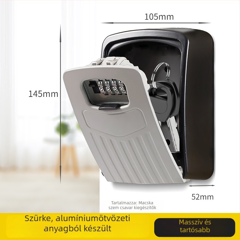 Háztartási kulcstartó jelszavas zárással, alumínium ötvözet, modell G3 csíkos, Cat Eye zár, modern minimalista stílus