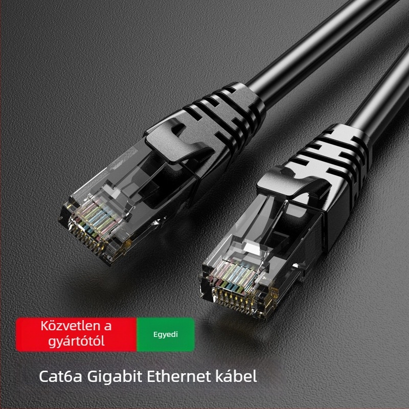 CAT6A Ethernet-kábel, Twisted Pair, Crystal Head csatlakozók, PVC szigetelés, OEM gyártás, licencelt privát címke