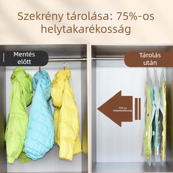 Aina függő vákuumos ruhatartózsák a gardróbhoz, PA-PE anyag, pumpa nélkül