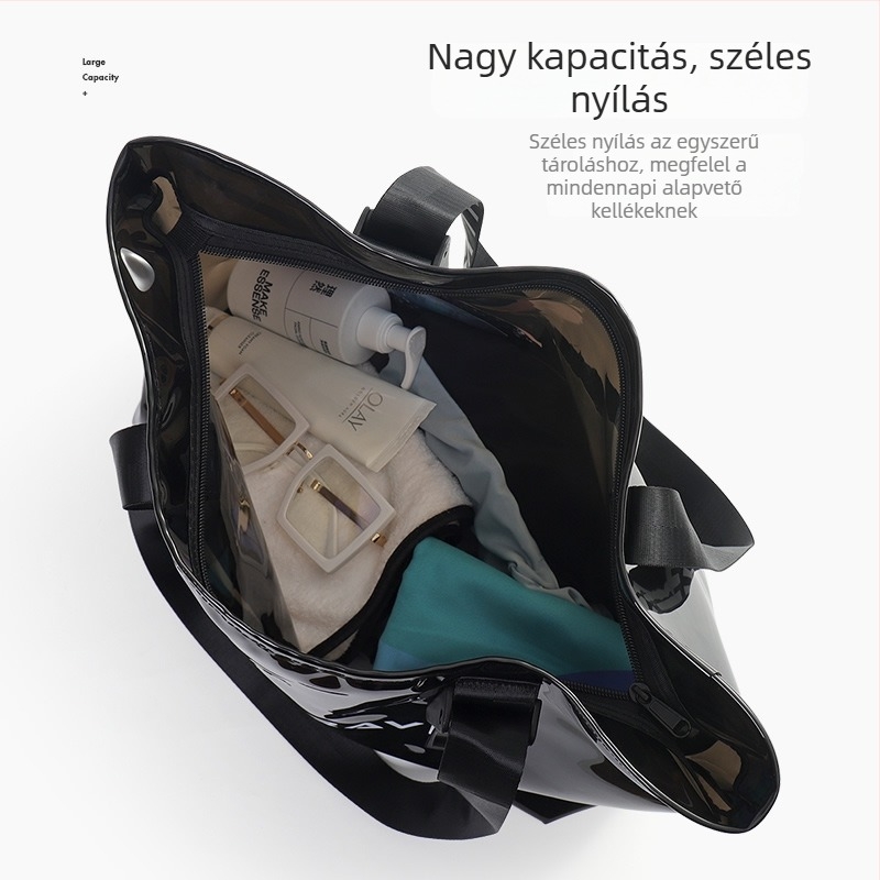 Weekeight TPU kocka alakú utazótároló táska – zárható, vízálló smink- és higiéniai termékek szervezője