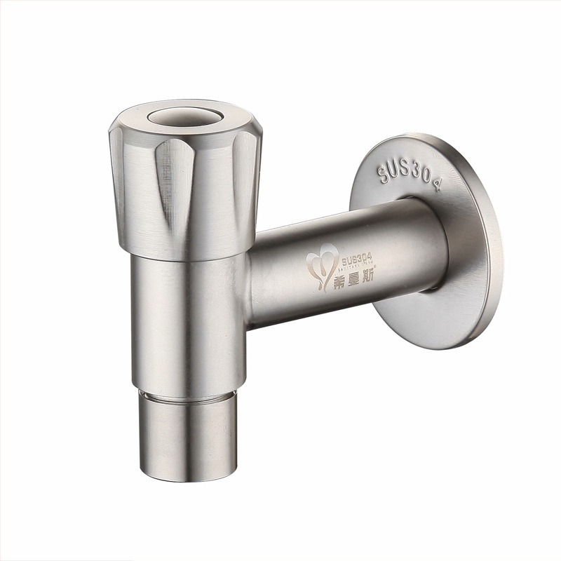 Mosógép csap, 304 rozsdamentes acél, falra szerelt, T-típus, egykaros kezeléssel, modell XMS-2301