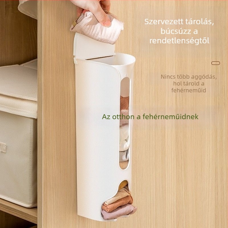 Falihoz szerelhető fehérnemű tároló doboz, fúrás nélkül, fiókos rendező, műanyagból