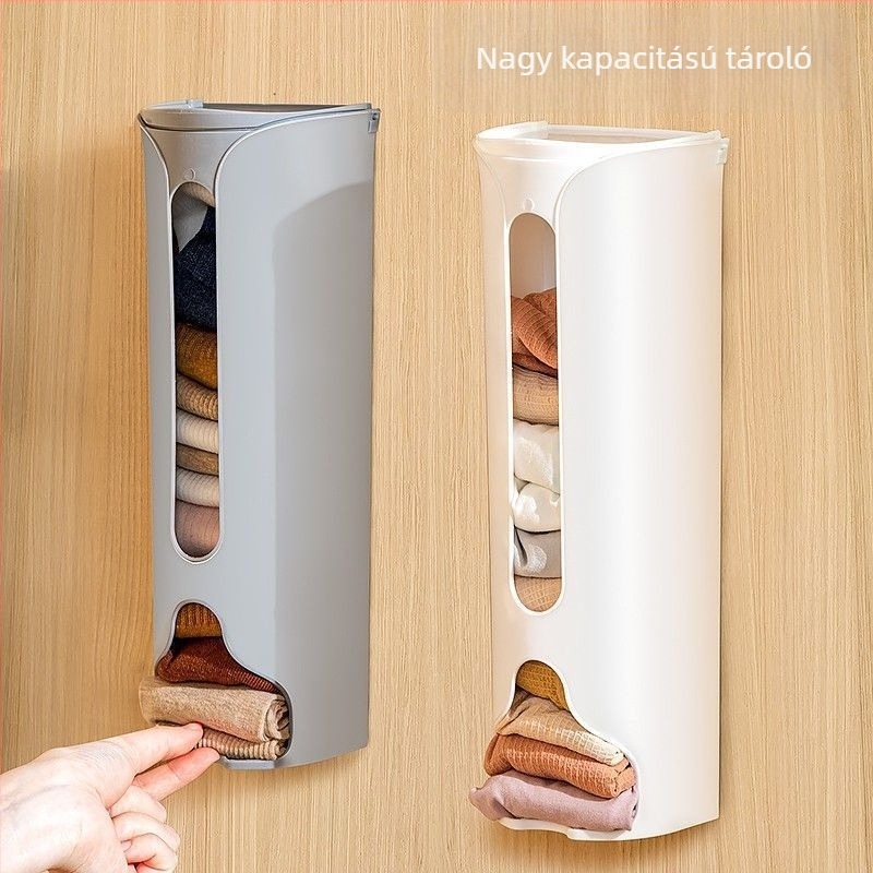 Falihoz szerelhető fehérnemű tároló doboz, fúrás nélkül, fiókos rendező, műanyagból