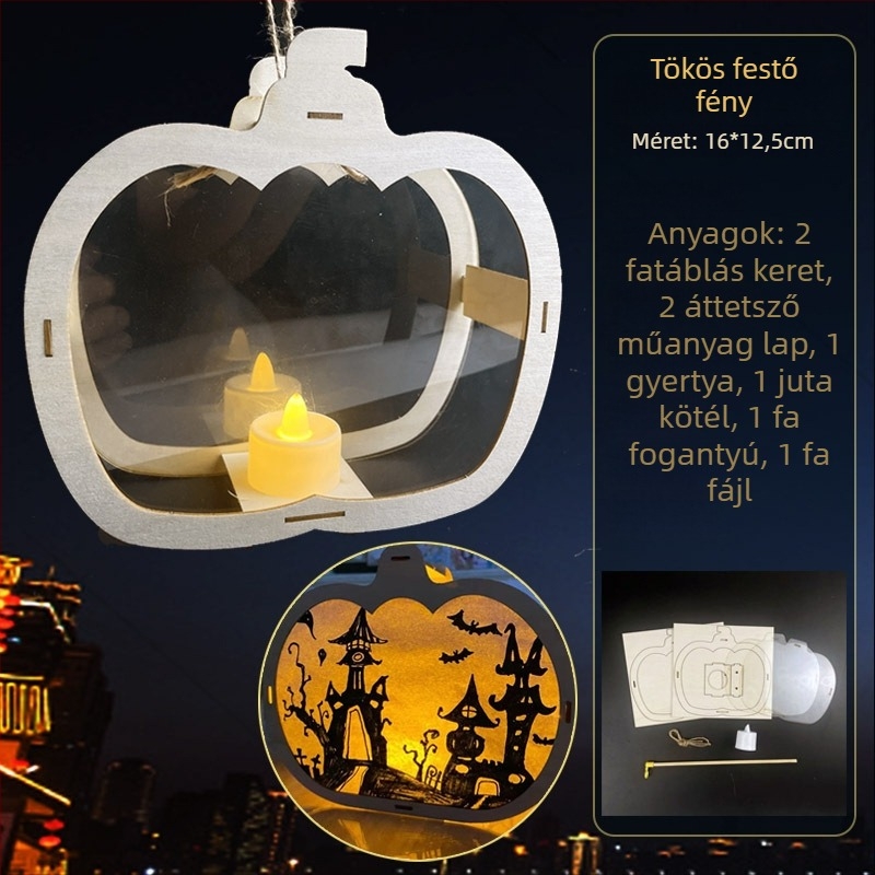 Halloween gyerekeknek lámpás - DIY készlet, szabálytalan alak, logóval, YICAII márka, rajzfilmszerű stílus