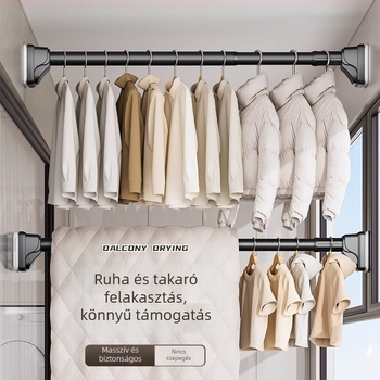 Teleszkópos ruhaszárító rúd – fúrás nélkül, rozsdamentes acél, tábla ruhásszekrényhez és függönyhöz, modern minimalist stílus, Yijiale