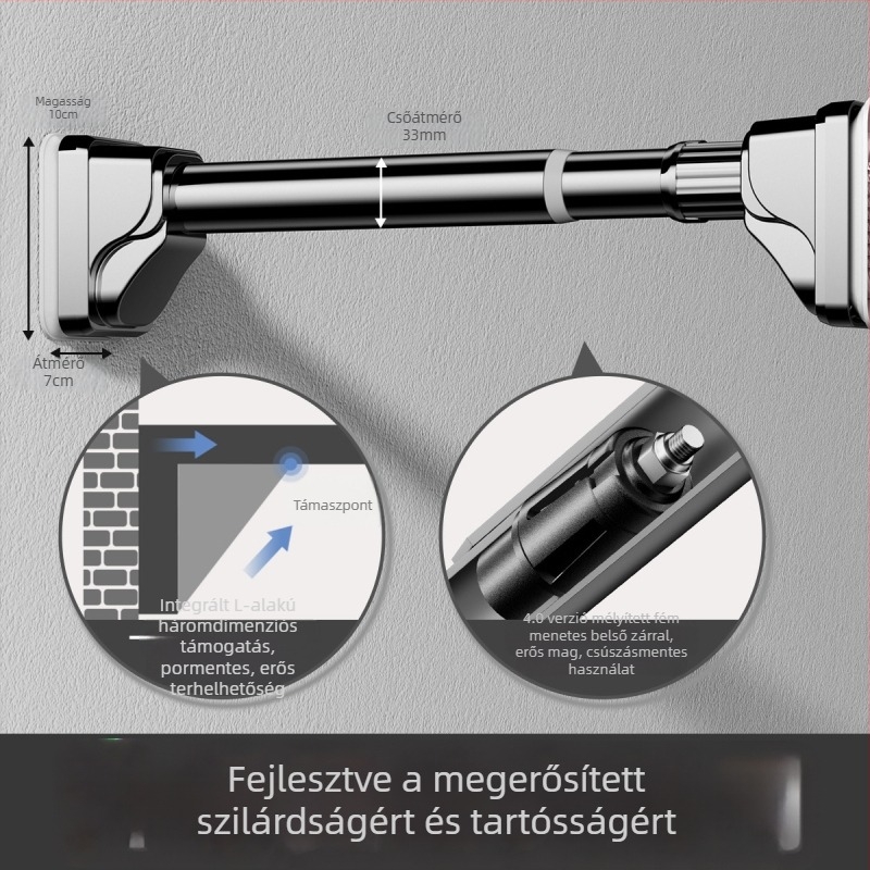 Teleszkópos ruhaszárító rúd – fúrás nélkül, rozsdamentes acél, tábla ruhásszekrényhez és függönyhöz, modern minimalist stílus, Yijiale