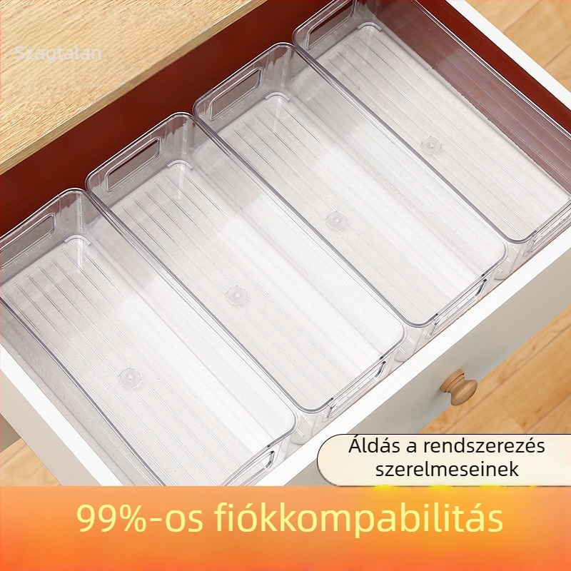 Akril asztali tároló doboz, modell 5002, fedél nélküli, 1 L kapacitás